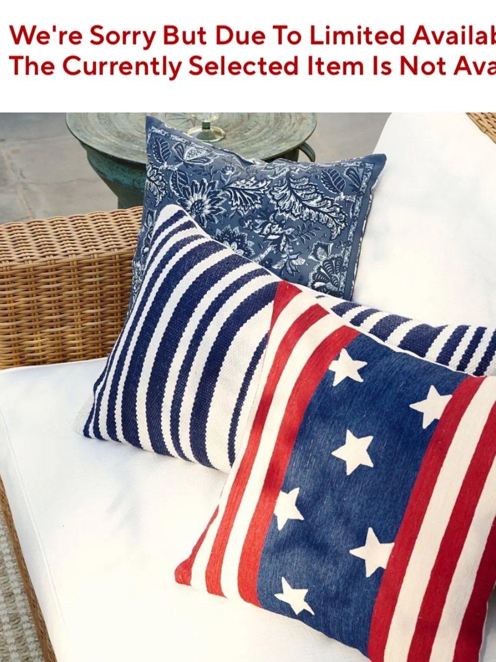 Set of 2 Pottery Barn Classic Striped Handwoven Indoor/Outdoor Lumbar Pillows